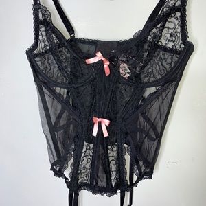 Victoria’s Secret Black Lace Corset w/ panty | 36D